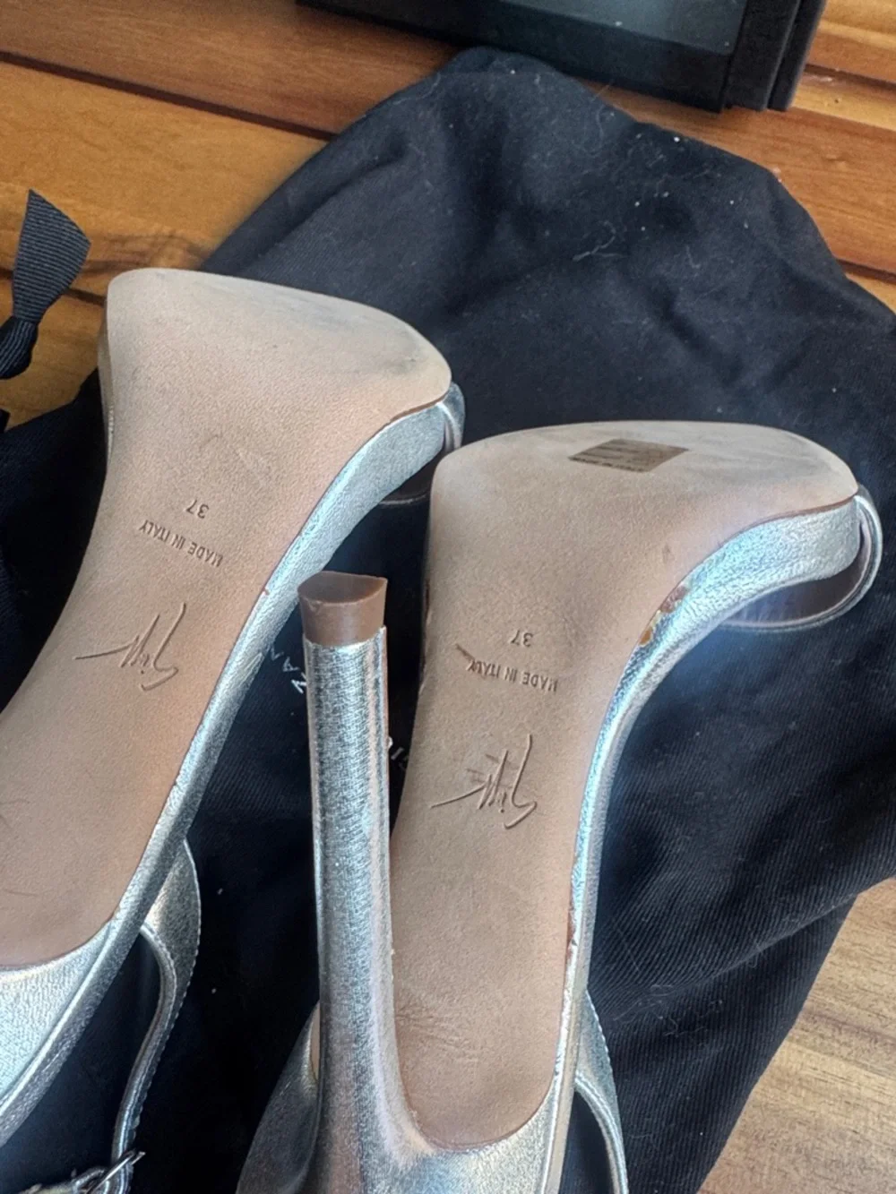 Giuseppe Zanotti Metallic Silver Open-Toe Slingback Heels